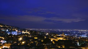 The roofs of the city, Night-Day Tivoli, Italy time lapse.