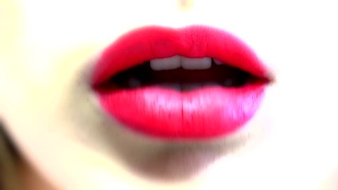 Female Lips Gestures Licking Lips Kissing Stock Footage Video (100% ...