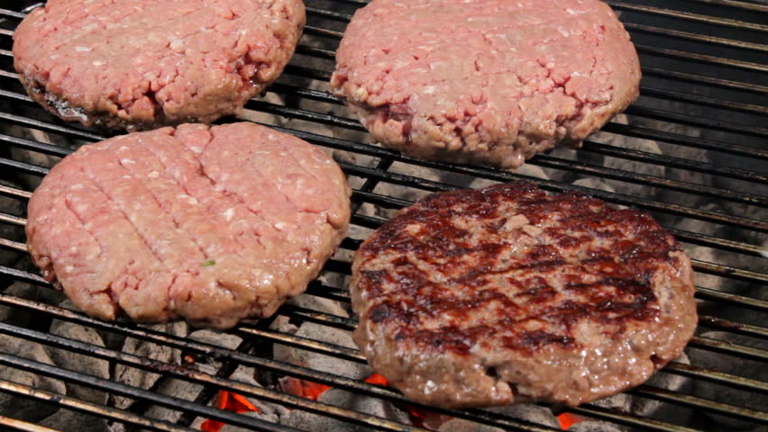 hamburger on barbeque