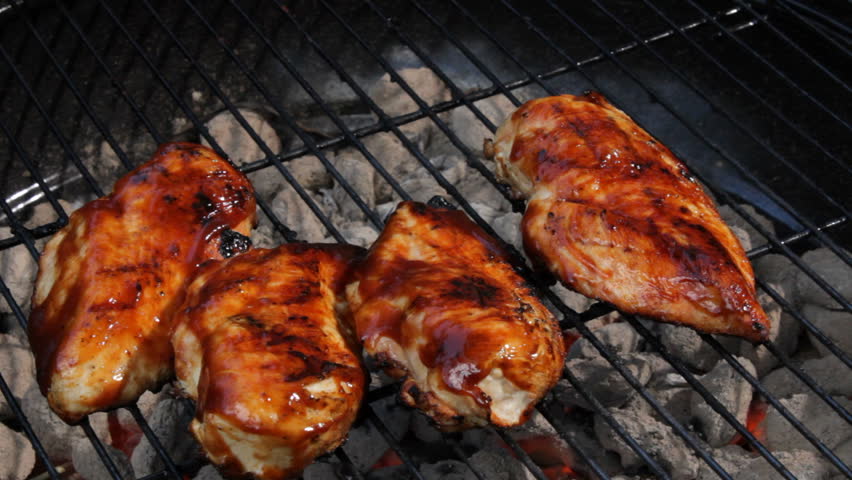 barbeque sauce on grilled chicken