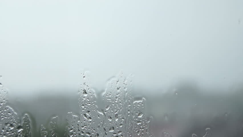 Raindrops on window.