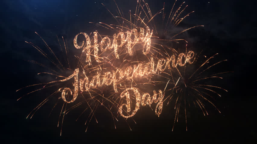 happy independence day greeting text particles Stock Footage Video (100 ...