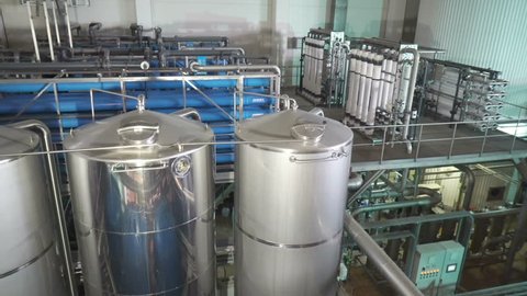 Moscow, Russian Federation – March 18, 2017: Modern filter system at large beer company