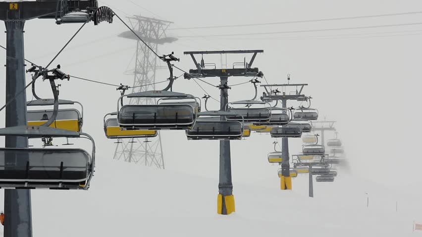 Chair lift/Ski lift in St Moritz resort, Switzerland 