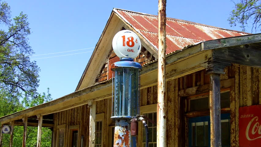 SHEEP RANCH, CA - CIRCA 2012: An historic gas pump from the early automotive age