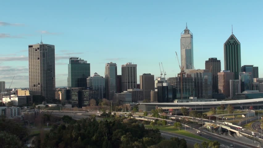 View on the Skyline of Perth in Western Australia.