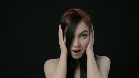 Surprised naked woman Stock Video Footage - 4K and HD Video Clips