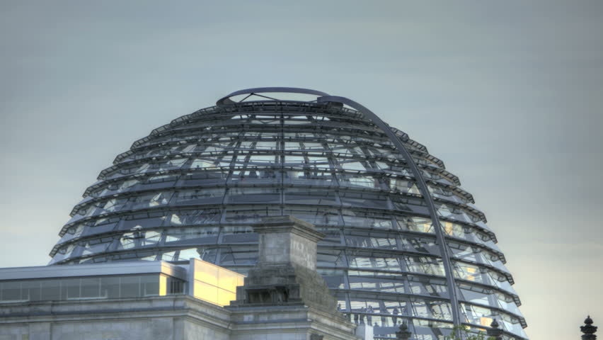 BERLIN, GERMANY - CIRCA 2012: Time lapse of the Glass Dome German Reichstag in
