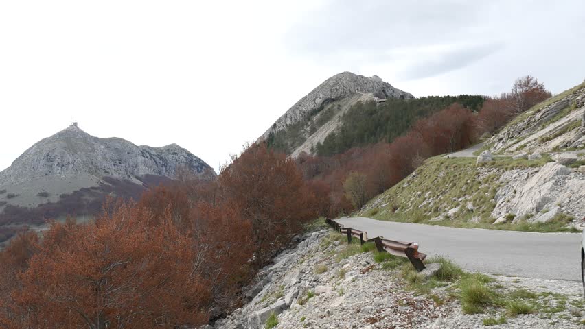 The road in the mountains of Montenegro.