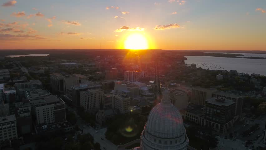Aerial Wisconsin Madison September 2016 4K