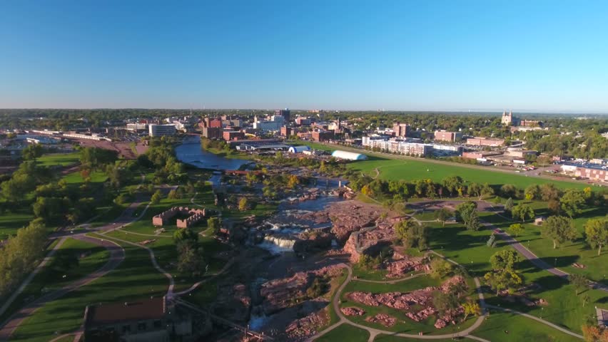Aerial South Dakota Sioux Falls September 2016 4K