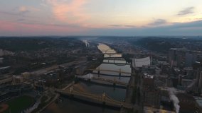 Aerial Pennsylvania Pittsburgh September 2016 4K
