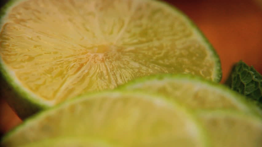 Close-up of lime slices