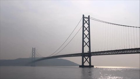  Akashi Strait Bridge in Kobe, the longest  suspension bridge in the world