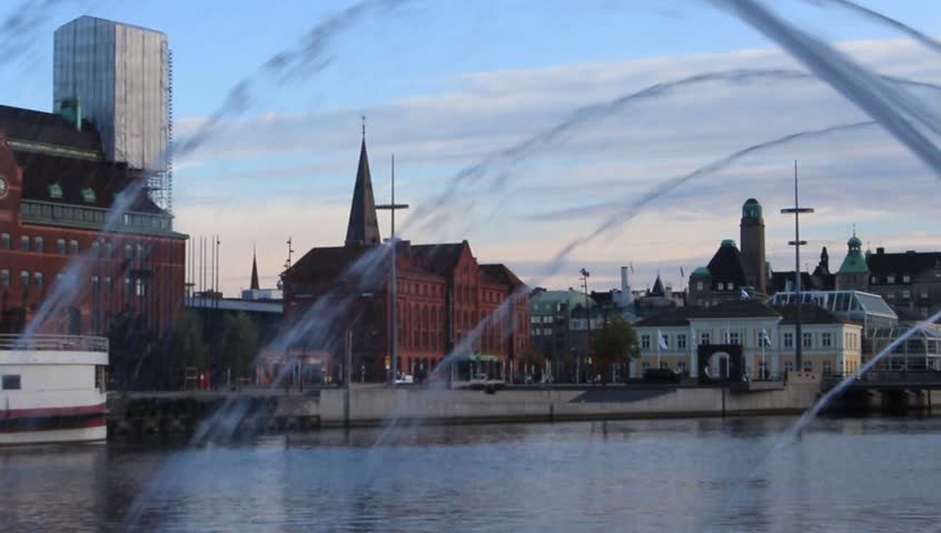 Malmo city old town urban landscape, Sweden.