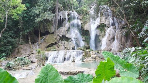 Beautiful Tat Kuang Si Waterfalls at Luang prabang,Laos.