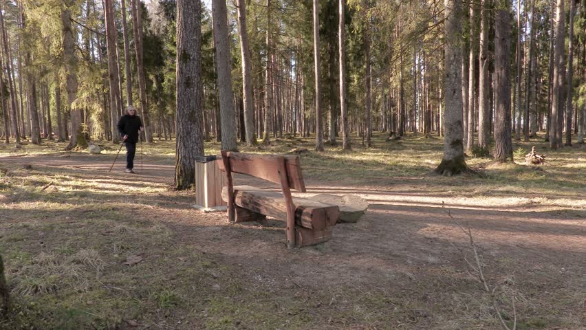 Hiker take break in park