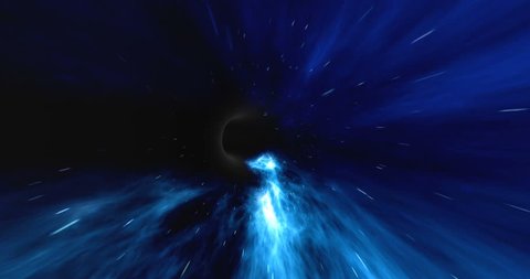 Wormhole straight through time and space, clouds, and millions of stars. Warp straight ahead through this science fiction wormhole. 4k animation