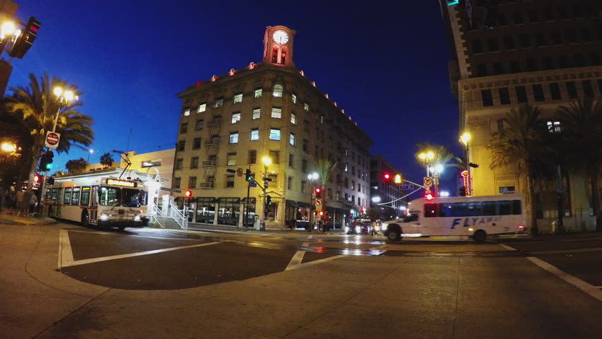 Downtown long beach night Footage | Stock Clips