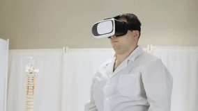 Doctor working in virtual reality, a hospital new generation