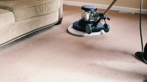 Carpet Cleaning With Electric Scrubber