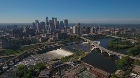 Aerial Minnesota Minneapolis September 2016 4K
