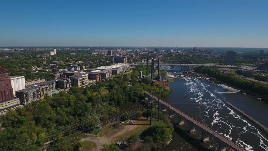 Aerial Minnesota Minneapolis September 2016 4K
