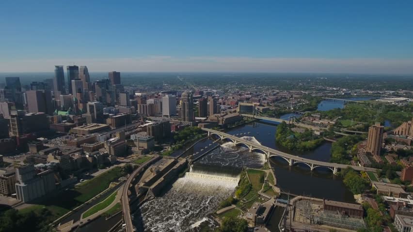 Aerial Minnesota Minneapolis September 2016 4K