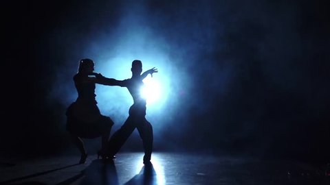 Final point in dances performed by two ballroom dancers, studio