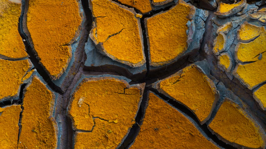 Mud desings in Rio Tinto, Red River, Sierra Morena, Huelva, Andalucia, Spain, Europe