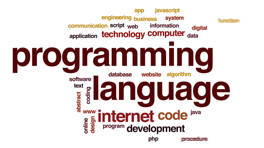 programming language animated word cloud text Stock Footage Video (100% ...