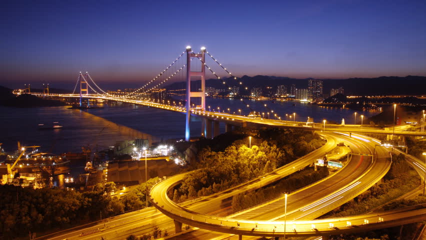 Tsing Ma Bridge at night - Tsing Ma Bridge is a bridge in Hong Kong. It is the