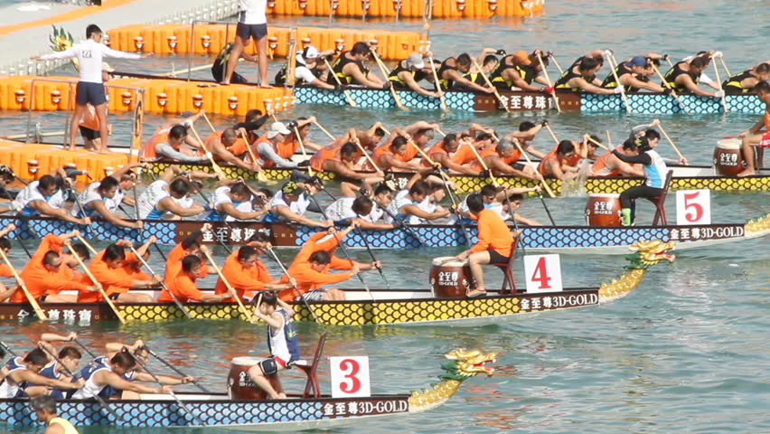 HONG KONG - JUNE 18: Hong Kong International Dragon Boat Races. Dragon boat