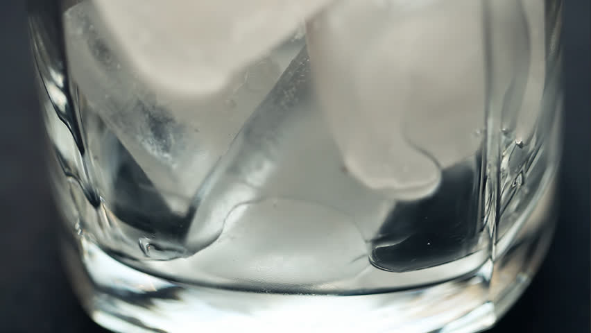 Ice in glass rotation