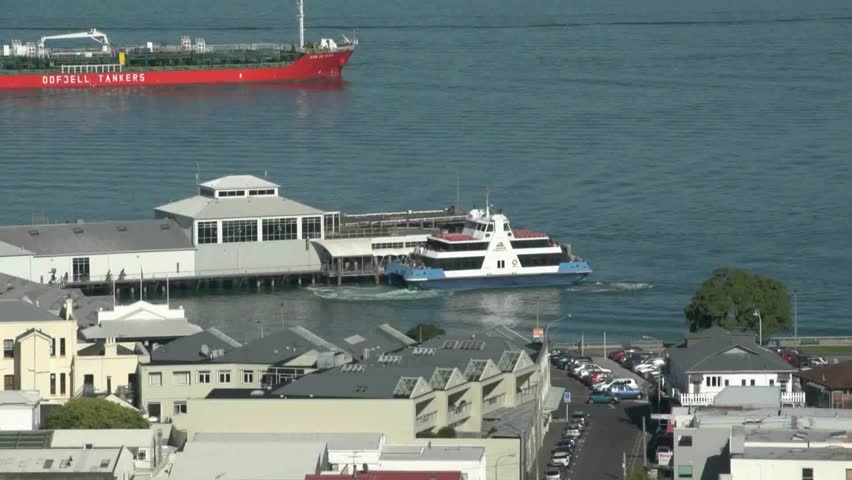 DEVONPORT, AUCKLAND, NEW ZEALAND - CIRCA JULY 2012: Commercial ship navigating