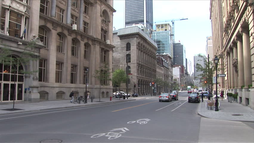 View of a quiet street in the old section of town in Montreal