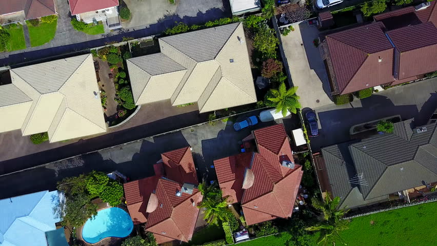 Aerial view on residential suburb in Auckland, New Zealand.