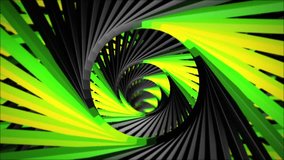 Kinetic Helix 30 VJ Loops Pack is a collection of  full HD Seamless VJ Clips featuring kinetic helixs rotating on an axis with Green and lime colors.