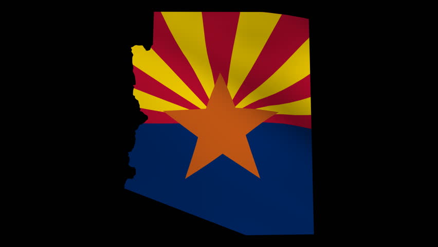Arizona Map with Fluttering Flag Stock Footage Video (100% Royalty-free