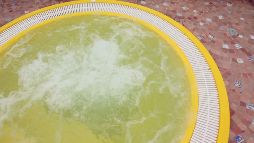 Water Seethe in Round Pool Stock Footage Video (100