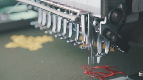 Machine embroidery is an embroidery process whereby a sewing machine or embroidery machine is used to create patterns on textiles. Textile: Industrial Embroidery Machine. Sewing equipment, loom.