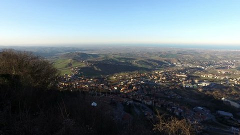 Panoramic view over San Marino,Italy