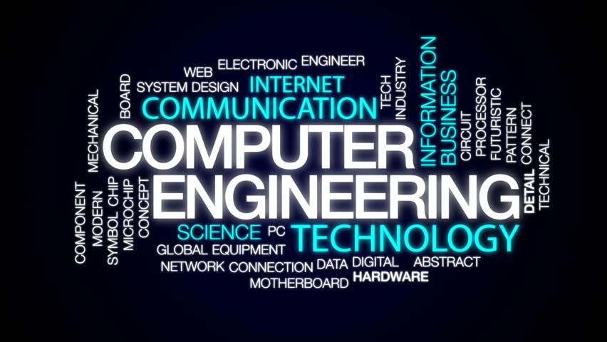 computer engineering animated word cloud text Stock Footage Video (100%