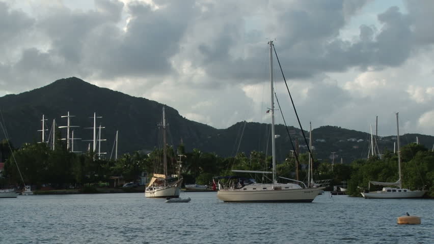 Boats and Yachts on Falmouth Bay, English Harbor, Antigua