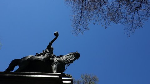 Equestrian monument to Napoleon III, by Francesco Barzaghi  in the Sempione Park, Milan Italy