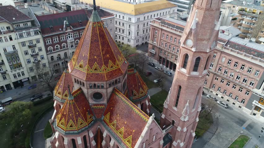 Aerial View of Calvinist Church Budapest