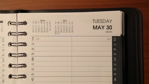 Calendar Book Page Flip Time Lapse