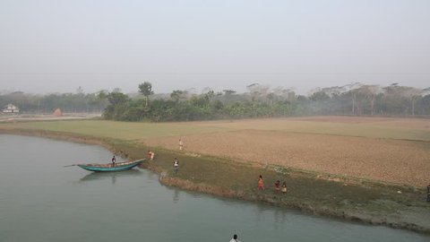 DHAKA, BANGLADESH - MARCH 15, 2017: The rivers and landscape of Bangladesh