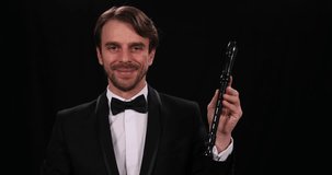 Portrait of Flute Player Musician Instrumentalist Man Presentation Orchestra
