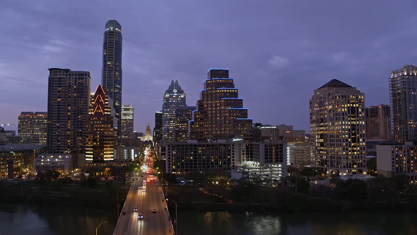 Austin Texas Capitol Aerial Congress Street Downtown